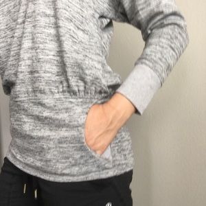 Athleta Heather Gray Pullover with Pocket